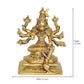 Brass Goddess Varahi Idol Figurine Eight Armed Sculpture Showpiece Home Temple Office Gift Item Golden Height 4.2 Inches