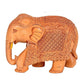 Elephant Wooden Statue in Trunk Down Pose for Home Decor | Height : 4 inches (Medium, 1)