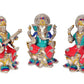 Brass Goddess Lakshmi Ganesha Saraswati Statue Set of 3 Idol Statue for Diwali Pooja Multicolour Height 10 Inch