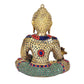 Brass Buddha Idol with detailed stone work (Height: 9 inches)