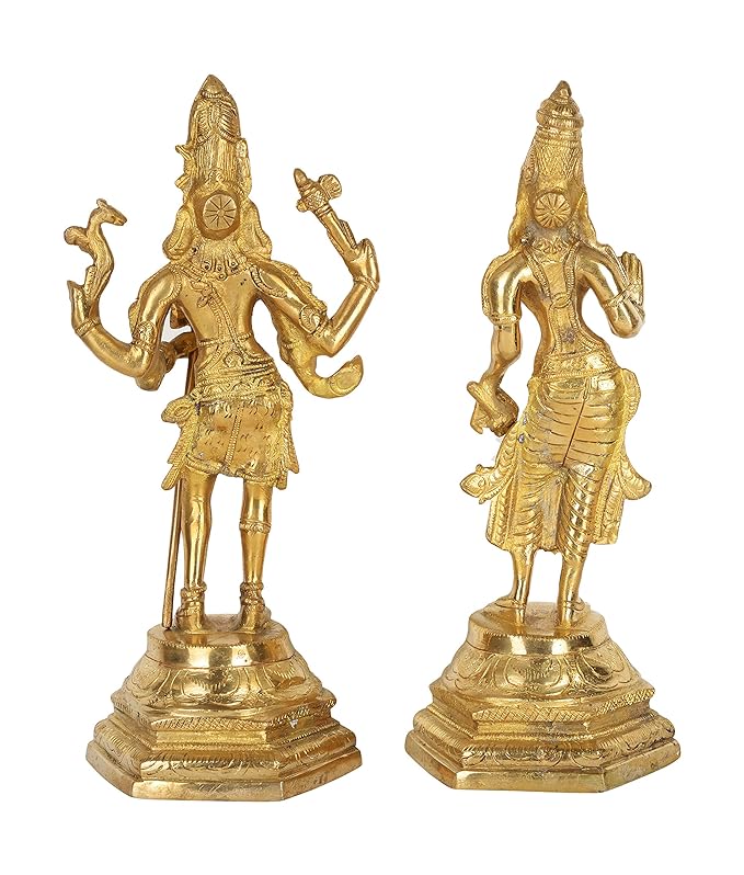 Shiv Parvati Brass Statue Craft Detail