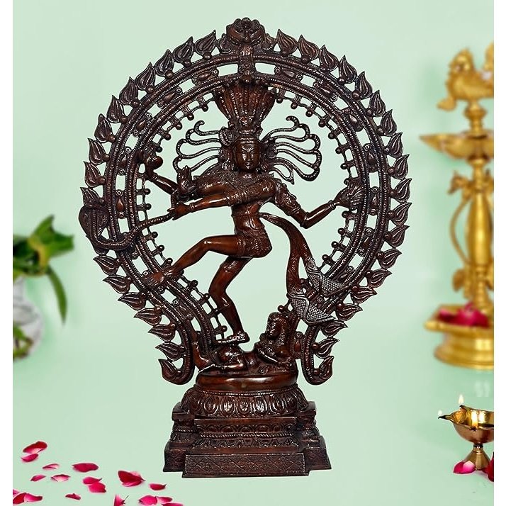 Brass Nataraja Statue for Home Decor Temple | Multicolor | Height : 22.5 Inches