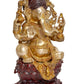 Brass Lord Ganesha Idol Sitting Ganesh Statue Decorative Sculpture for Home Decor Office Mandir Pooja Temple (Height 25 Inch)