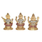 Brass Saraswati Lakshmi and Ganesha Idol Murti Statue for Diwali Puja, Height: 6.5 Inches