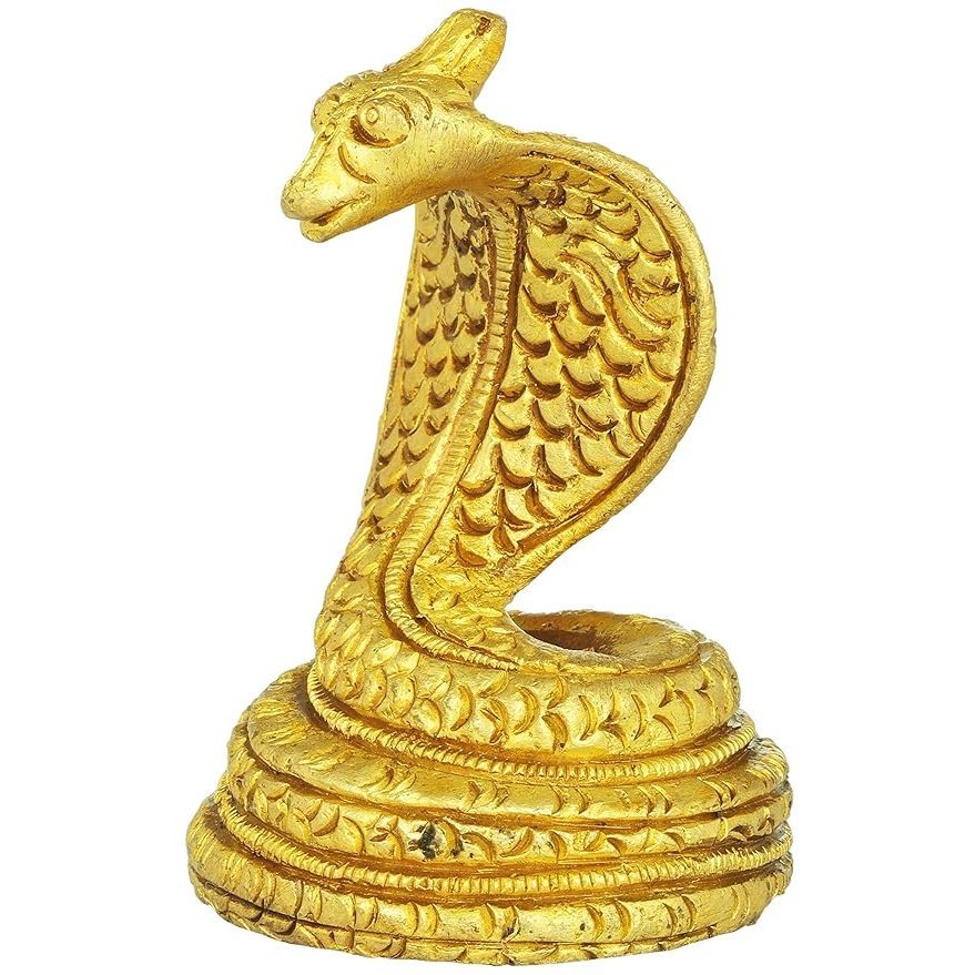 Brass Snake for Shiva Lingam Gold Height 6.5 C.m Craft Detail