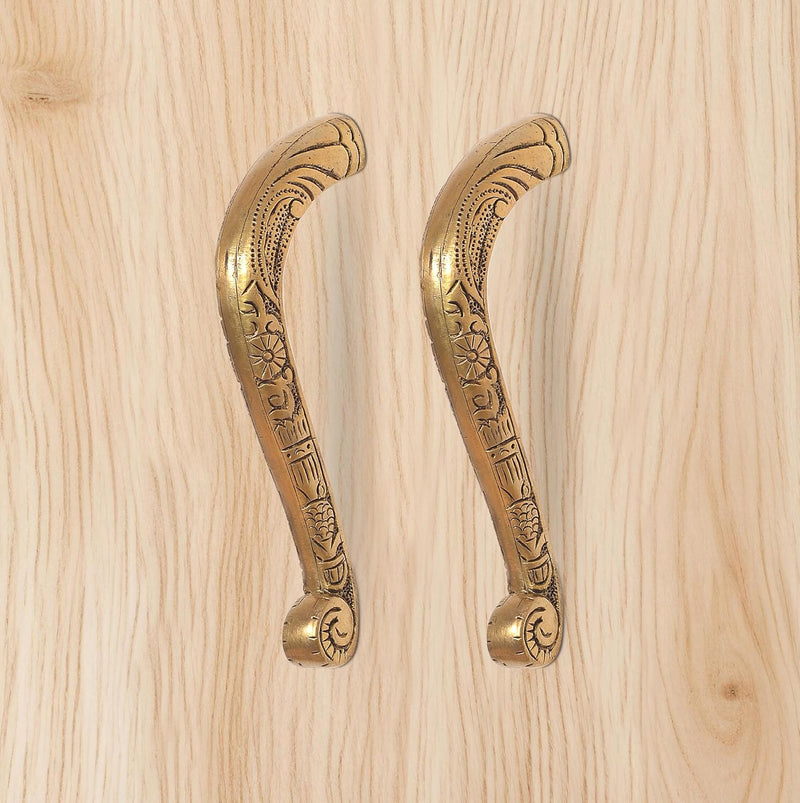 Brass Main Door Pull Handle Pair (Pack of 2) (Height : 6.5 inch)