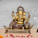 Brass Handcrafted Ganesha Seated on Chowki Idol (Height 16 Inch)