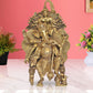 Brass Lord Ganesha Idol Sitting Ganesh Statue Decorative Sculpture for Home Decor Office Mandir Pooja Temple (Height 16 Inch) (Golden)