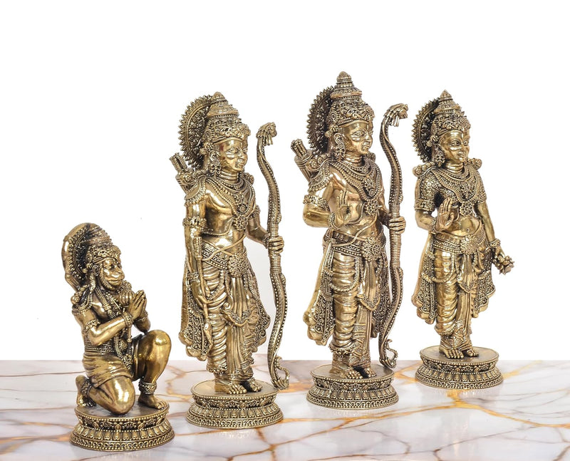 Bronze Ram Darbar on Carved Frame with Kirtimukha Sculpture (Height: 10 Inch)