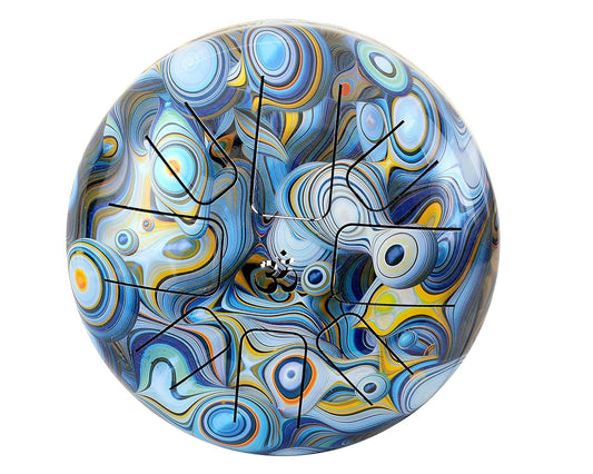 Steel Happy Drum with Rubber Musical Mallet and Travel Bag (Height : 5 inches) (Blue Peacock)