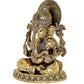 Fine Brass Lord Ganesha Ganpati Idol Vinayak Religious Statue Murti (Height 7 Inch)