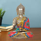 Brass Buddha Statue - Handcrafted Spiritual Decor for Home and Office Decor - Meditating Buddha Idol (Height 12 Inch)