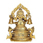 Brass Goddess Saraswati Sitting On Swan Devi of Study Maa Saraswati (Height: 8 Inch)