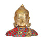 Brass Buddha Head Statue Idol for Home Decor Showpiece | Height : 6 Inches