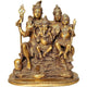 Shiva Parvati with Ganesha Idol Figurine Showpiece Home Temple Decor Decorative Showpiece Golden Height 12 Inch Brass