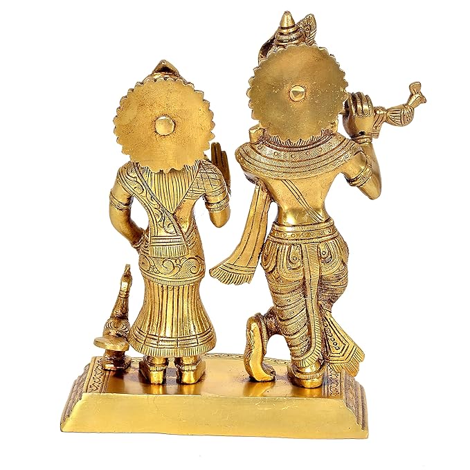 Brass Radha Krishna Murti (Height: 8.5inches)