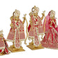 Ram Darbar with Sita Lakshman Hanuman Brass Statue in Dress Multicolor Finish, Height 20 inches