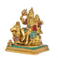 Brass Shiv Parivar Statue Idol for Home Decor Showpiece | Height : 6 Inches (Green Multi)