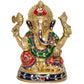 Brass Lord Ganesha Idol Ganesh Statue Decorative Sculpture for Home Decor Mandir Office Pooja Showpiece (Height 8 Inch)