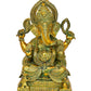 Brass Lord Ganesha Ganpati Idol Vinayak Religious Statue Brass Murti Multicolor (Height 18Inch)