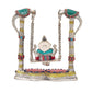 Lord Ganesha on a Swing Jhula Brass Statue Idol, Height : 8 Inch