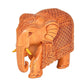 Elephant Wooden Statue in Trunk Down Pose for Home Decor | Height : 4 inches (Medium, 1)