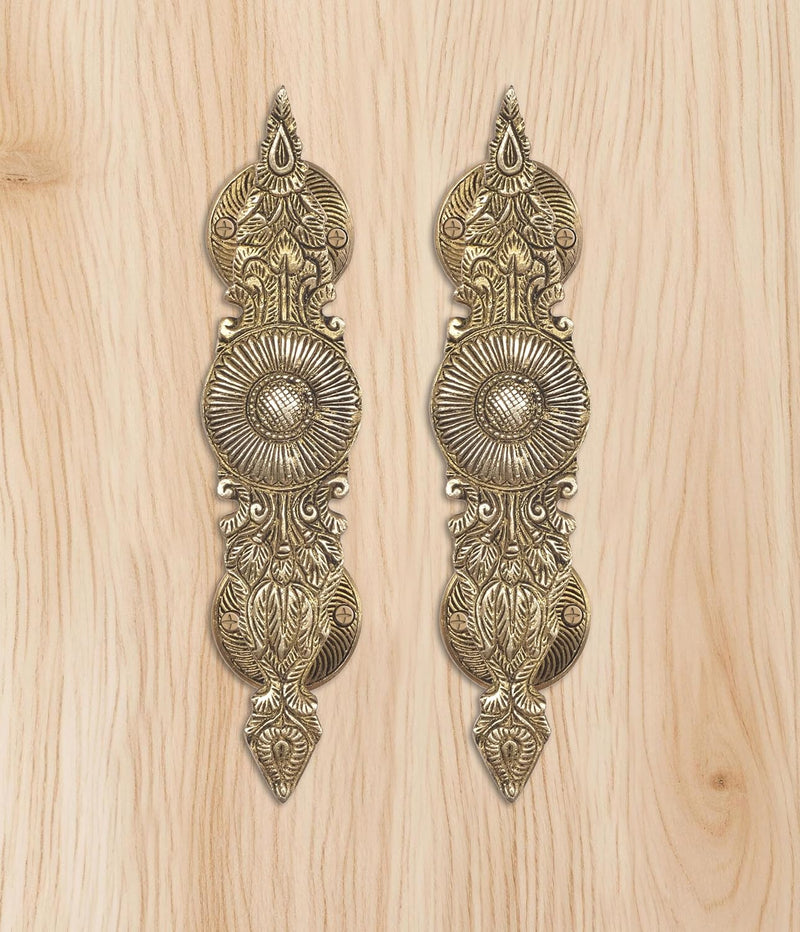 Brass Design Door Handle Pair (Pack of 2) (Height : 9 inch)