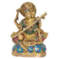 Maa Saraswati Statue - Handcrafted Hindu Goddess Saraswati Idol for Home Decor and Pooja (Height 8 Inch) (MULTICOLOUR)