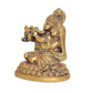 Radha Krishna Idol Sitting On Asan Statue Decorative Showpiece Golden in Brass (Height: 4 Inches)