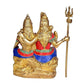 Brass Shiv Parvati Idol Murti Sculpture for Home Office Temple Multicolour Height 9.5 Inches