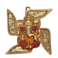 Brass Ganesha Swastik Wall Hanging Wall Decorative Showpiece Swastik with Ganesha Multicolour (Height 7 Inch)