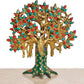 Brass Kalpavriksha Tree Table Standing with Stonework for Home Decor and Ofice Teble Decor Figurine (Height: 8.5 inch)