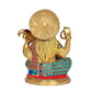 Brass Saraswati Statue Idol for Home Decor | Height : 7 Inches