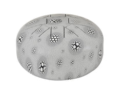 Happy steel drum lid with soccer ball pattern, black-silver finish