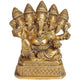 Brass India Panch-Mukhi Ganesha Idol Statue Figurine Showpiece Office Home Temple Gift Item Golden Height