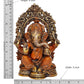 Brass Lord Ganesha Idol Ganesh Statue Sculpture for Home Decor Office Mandir Pooja Decorative Showpiece (Height 8 Inch)