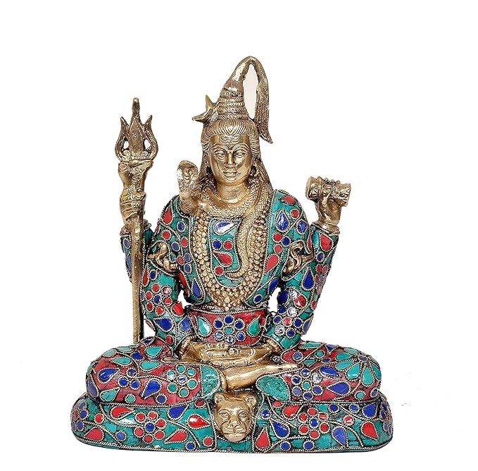 Brass Shiva Statue Idol Medidating for Home Decor Temple | Height : 9 inches