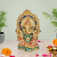 Brass Lord Ganesha Idol Statue Decorative Sculpture for Home Office Mandir Pooja Showpiece (Height 8 Inch)