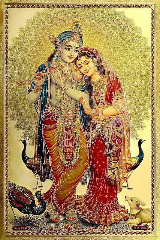 Radha Krishna Poster Idol Radha Krishna Length 18 Inch X Width 12 Inch (Multicolor)