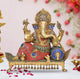 AONA Brass Sitting Lord Ganesha Idol
