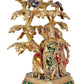 Brass Radha Krishna Statue with Kamdhenu Under The Tree for Home Decor | Height : 18 inches