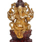 Brass Lord Ganesha Idol Sitting Ganesh Statue Decorative Sculpture for Home Decor Office Mandir Pooja Temple (Height 25 Inch)