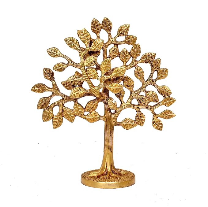 Brass Tree Statue for Home Decor Showpiece for Living Room | Height : 7.5 inches