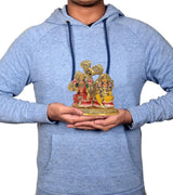 Lakshmi and Ganesha metal idol, small 5-inch statue held in hands