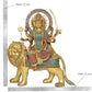 Brass Durga Maa with Lion Idol Hindu Goddess Sherawali MATA Murti MATA Rani Statue Figurine Home Temple (Height: 22 Inch)