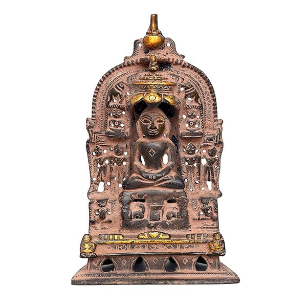 Brass Siting Chaubisi Mahaveer ji Statue Jain Idol Height 8 inches