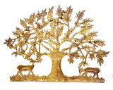 AONA brass Kalpavriksha tree wall hanging with deer figures and detailed leaves