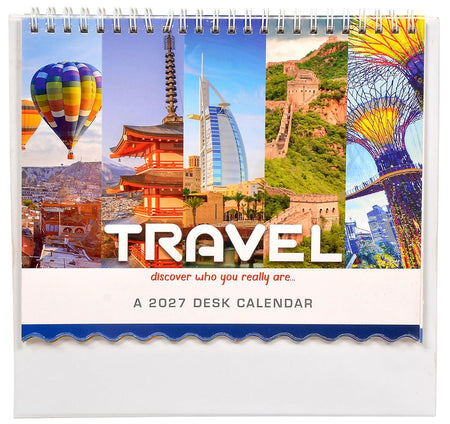 Table Top Travel Desk Standing Calendar For Home and Office Table Calendar 2027 (Height:8.5 Inches)