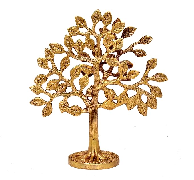 Brass Tree Statue for Home Decor Showpiece for Living Room | Height : 7.5 inches