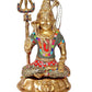 Lord Shiv ji Brass Statue Bhole Nath Idol Lord Shiva God of Destroying Evil, Ignorance, and Death (Height: 13 Inches) (Blessing Sitting Pose)